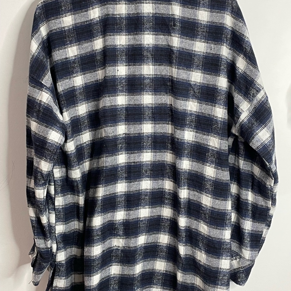Ci Sonó Plaid Collection Shirts Womens L Plaid Button Up Long Sleeve Blue/White - Picture 4 of 13